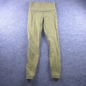 Lululemon Leggings Womens 8 Green Geometric High Rise Ankle Skinny Yoga Pants